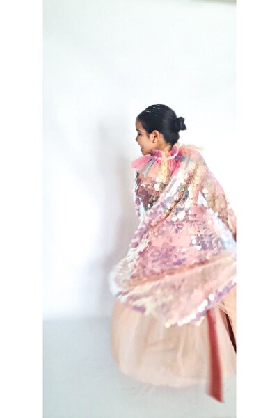 MODA Pullu Payetli Çocuk Pelerini – Parti, Doğum Günü, Kostüm & Sahne Kıyafeti