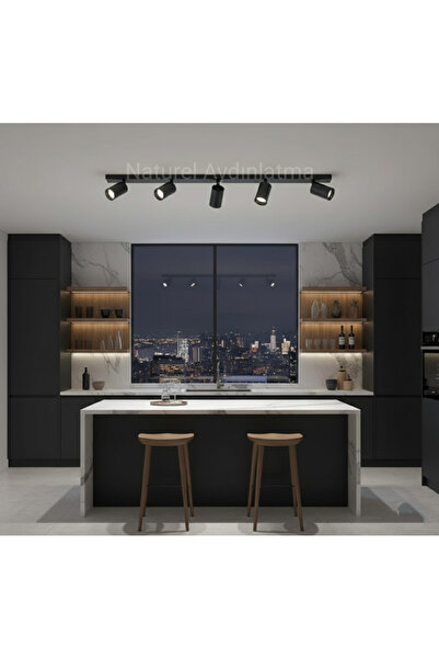 N Naturel Aydınlatma 5Lİ HAREKETLİ SPOT ARMATÜR AVİZE/ SİYAH RENK