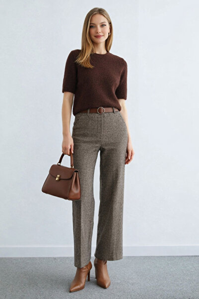 Heyya Παντελόνι Palazzo γυναικείο με μοτίβο, φαρδιά μπατζάκια, τσέπες και ζώνη.