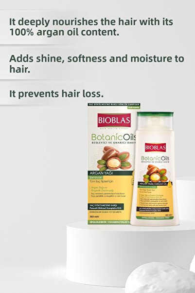 Bioblas Șampon Nutritiv Și Reparator Ulei De Argan Și Ulei Organic De Măsline, 360ml X3 Bucăți
