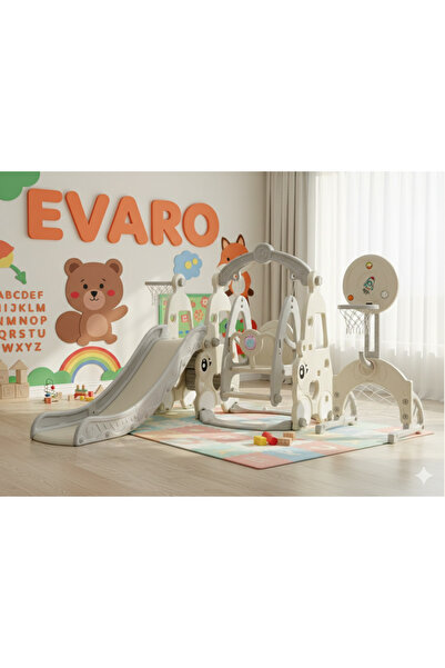 EVARO 7’si 1 Arada Çok Fonksiyonlu Çocuk Oyun Set Basketbol, Salıncak, Kaydır...