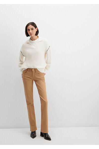 Mavi Mona Beige Gabardine-Hose 1049791198