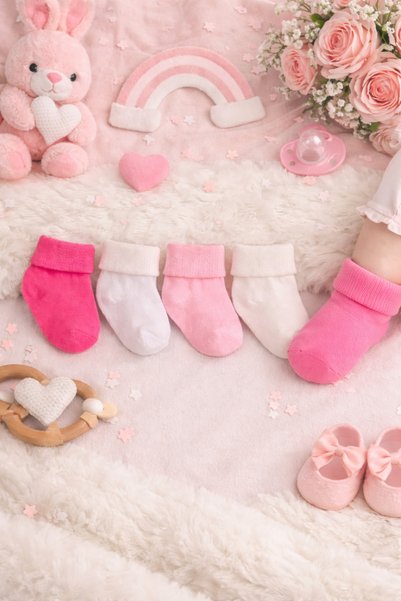 baby socks 5 Pairs of Colorful Boxed Cotton Baby Girl Socks 0-6 Months