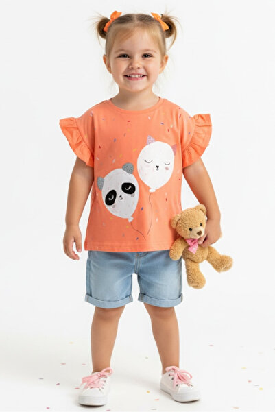 morbella Girls' Patterned Cotton Short Sleeve T-Shirt