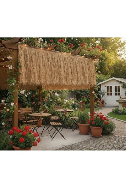 özgazi Doğal Rafya - 1 Metre x 75 Cm Hasır Püskül Otu Saçaklı Ot Dekoratif Ürün