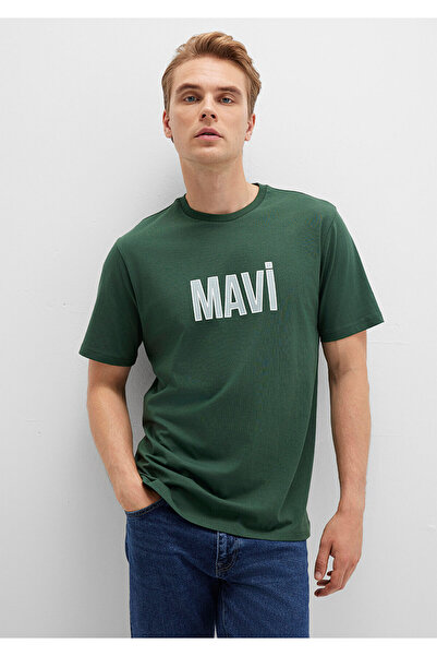 Mavi Tricou verde cu logo imprimat Regular Fit / Normal Cut 066842-71580