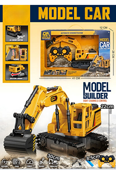 Boratila Toys 1:24 Ölçek 27 MHz Uzaktan Kumandalı Şarjlı Kepçe İş Makinasi