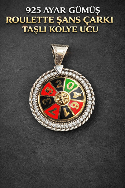 Onur Gümüş 925 Ayar Roulette Masası Kolye Ucu