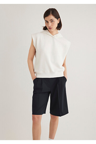 Mavi Ärmelloses Ecru-Sweatshirt mit Kapuze 1S10311-70057