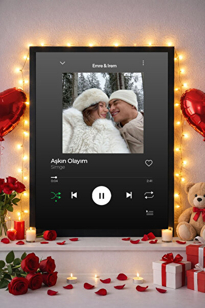 Artollia Tablo Kişiye Özel Müzikli Çerçeveli Duvar Tablosu 30x40 – Sevgililer...