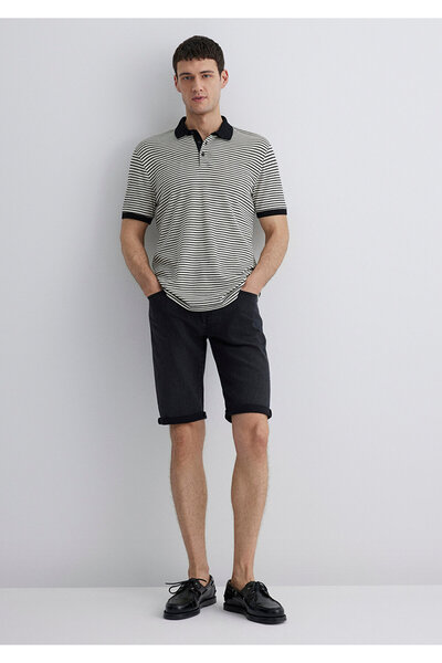 Mavi Nicholas Schwarze, anthrazitfarbene Jeansshorts -0416081307