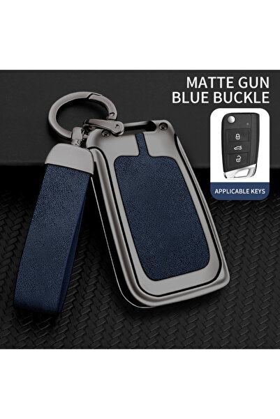 Choice Blue Metal Leather Car Key Cover For Volkswagen VW Polo Golf 7 MK7 Tig...