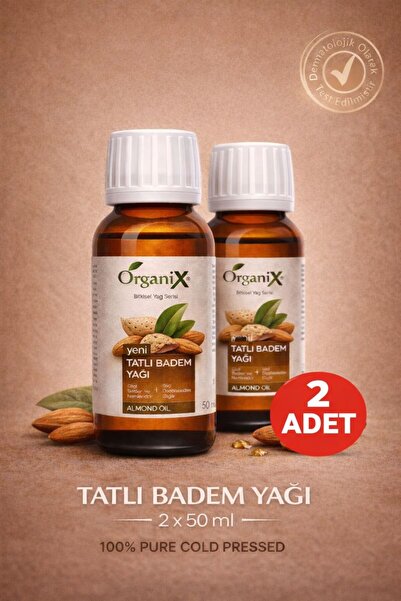Organix Tatlı Badem Yağı Soğuk Sıkım - 2 Adet %100 Doğal- Cilt & Saç Bakım Ya...