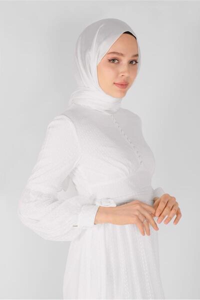 Alvina فستان تول بأزرار 41405