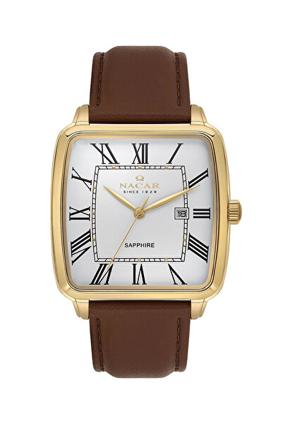 Nacar Sapphire Glass Classic Brown Men's Wristwatch Nc34-29B689-Dwl2