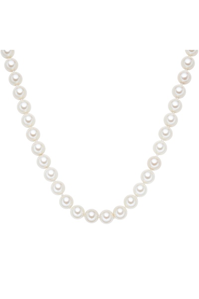 Generic Brand Perlenhalskette Kette Sterling Silber Muschelkernperle weiß