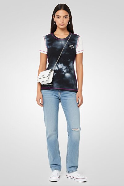 Diesel تي شيرت نسائي برقبة دائرية وأكمام قصيرة، متعدد الألوان