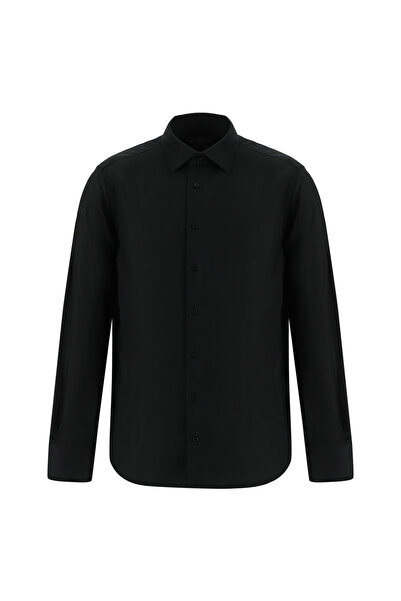 Abdullah Kiğılı Βαμβακερό πουκάμισο με κλασικό σχέδιο Slim Fit - Μακρυμάνικο