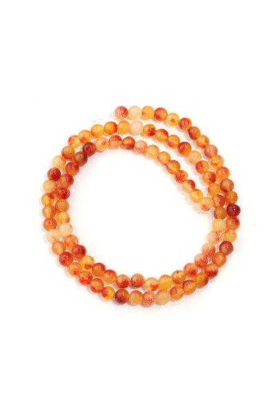 Choice خرز من حجر اليشم البرتقالي الطبيعي (كالسيدوني) بحجم 4 مم تقريبًا، 88 ق...