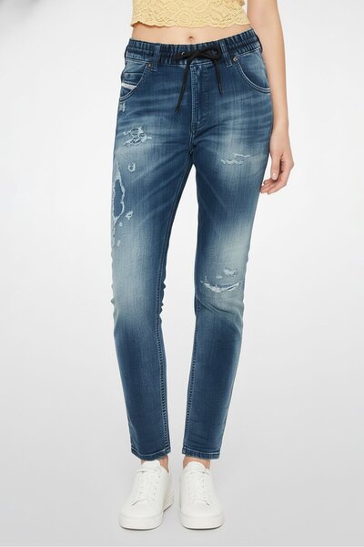 Diesel Women Boyfriend Fit Rip Jeans, Blue