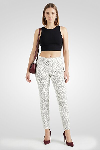 Karl Lagerfeld Women Regular Fit Allover Print Non Stretchable Jeans, Multicolor