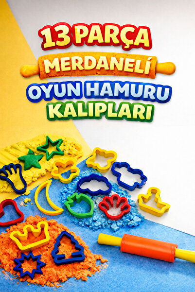 Genel Markalar 13 Parça Merdaneli Oyun Hamuru Kalıpları - Çocuklar İçin Eğiti...