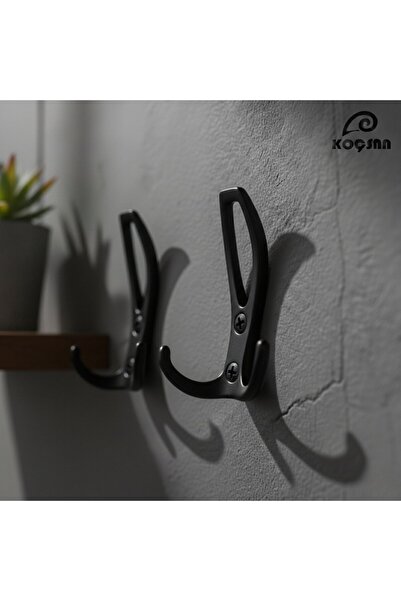 KOÇSAN Yaren Siyah Portmanto Askı, Lüks Vestiyer Askısı, Dolap Askılık, Duvar...
