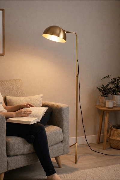 HOMİNG Nord Tasarım Metal Antik Gold Lambader