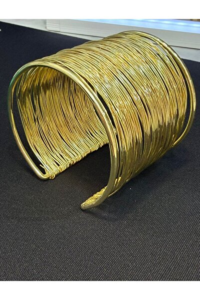 Vipfoni Gold Renk Telli Kalın Kelepçe Kleopatra Bileklik