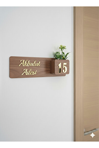 Amorf Design Flower Pot Door Number Home Gift Hotel Site Home Door Ornament