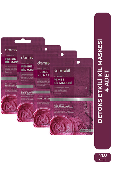 Dermokil Detoks Etkili Pembe Kil Maskesi 4'lü Set