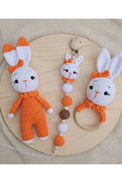 kelebeginruyasihobievi Amigurumi Organik, Elemeği , Uyku Arkadaşı Turuncu Tav...