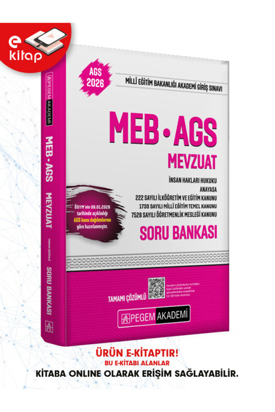 Pegem Akademi Yayıncılık 2026 MEB-AGS Mevzuat-Anayasa-222 Sayılı İlköğretim v...
