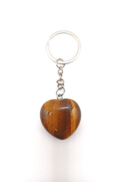 LAXMİ Tiger's Eye A heart keychain, for self-confidence and self-determination