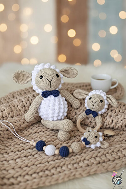 kelebeginruyasihobievi Amigurumi Yenidoğan Organik Uyku Arkadaşı Sevimli Kuzu...