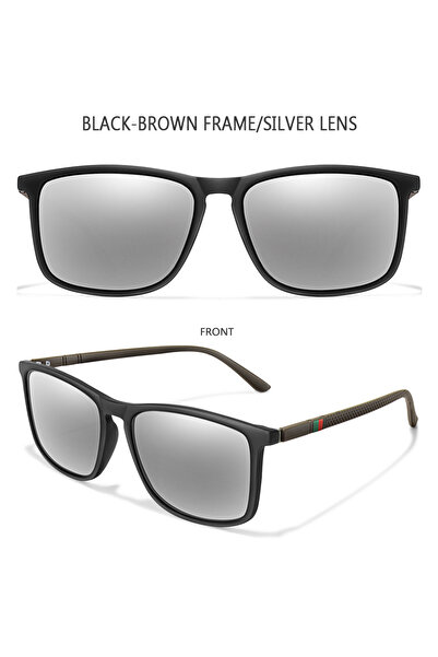 Choice5 نظارات شمسية فاخرة مربعة الشكل بتصميم كلاسيكي مستقطبة من فئة E5، مناس...