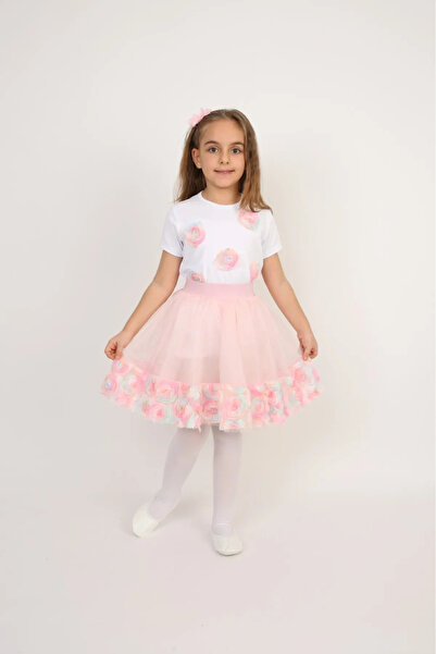 NOBLE STORE طقم بناتي وردي توتو منقوش بادي عرض عيد ميلاد زي nbl24