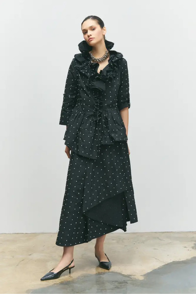 BİZE Puantiyeli Ceket - Siyah