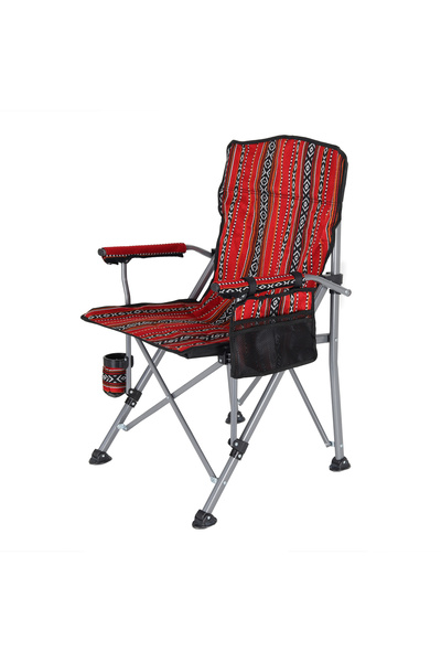 Assoda اسودا كرسي شاطئئ وتخييم من قماش السدو مزود بحامل أكواب وجيب جانبي للتخ...