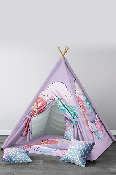instababyrooms Çocuk Lila Kızıldereli Oyun Çadırı No 74