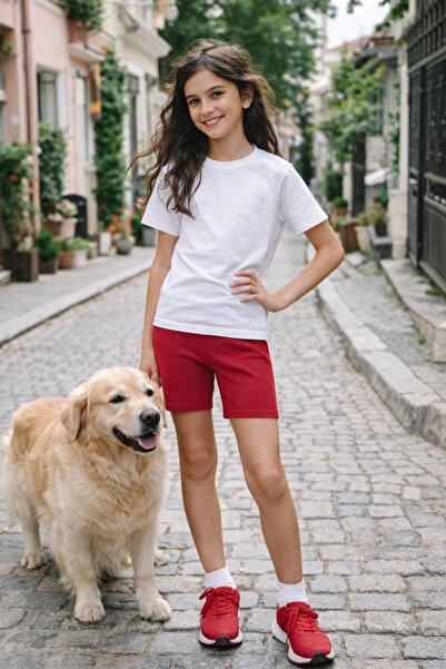 Cloise Βαρκούλια παιδικά σορτς μπορντό από βαμβάκι και λύκρα ελαστικά