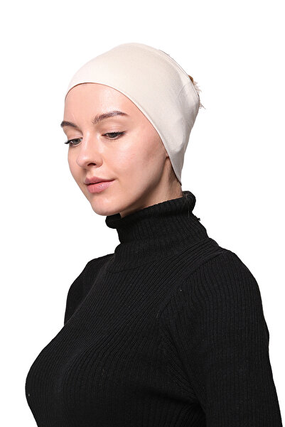 Altobeh باندانا بونيه رياضية للسيدات من القطن الممشط بدون خياطة - كريمي