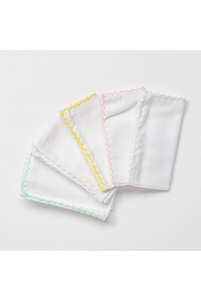 andywawa AC24447 Basic 5'Li Bebek Ağız Mendili 25x25 cm Pink