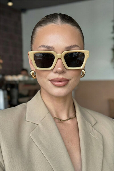 Chunky Frame Di Carlo Cream Square Unisex 2025 New Season Sunglasses