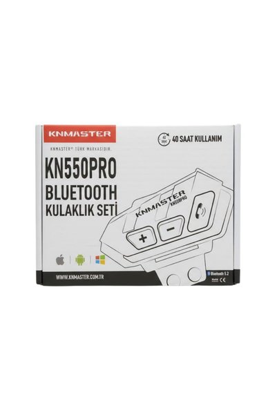 Knmaster Kn550 PRO Motosiklet Bluetooth Kulaklık Mikrofon Seti Siyah