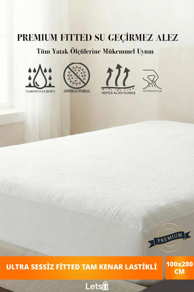 Letsii Premium Sıvı Geçirmez Yatak Alezi | Ultra Sessiz Fitted Tam Kenar Last...