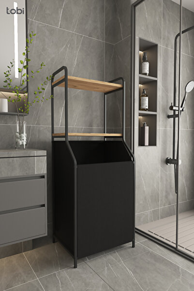 Tobi Düzenleyici Raflı Kirli sepeti Banyo Organizer Düzenleyici Banyo Dolabı