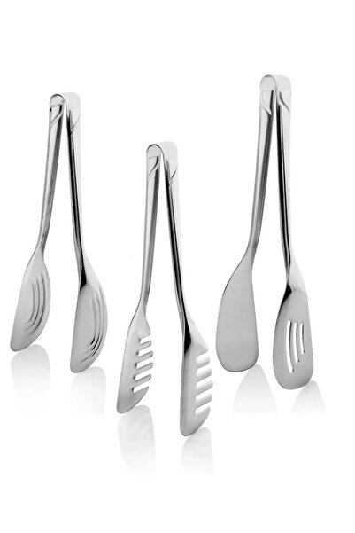 Bayev 3'lü Maşa Seti- Paslanmaz Çelik, Salata Maşası, Makarna Maşası 3 Maşa