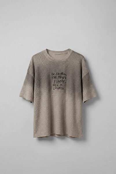 ablukaonline Ανδρικό μπλουζάκι Oversize Stone με χρωματική παράβαση