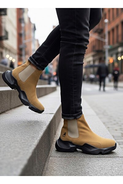 BOA Ba0444 Мъжки спортни полуботуши без връзки с висока подметка Camel